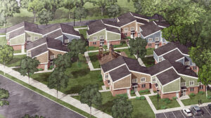 Aerial view of property